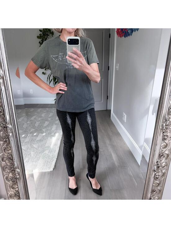 Kelly Wearstler Denim - Kelly Wearstler Black Patterned Slim Jeans Size S